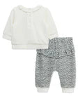 LITTLE ME Leopard Bow Velour Pant Set 25-16626
