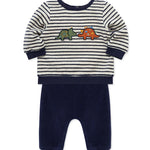 LITTLE ME Dino Stripe Velour Jogger Set25-16628