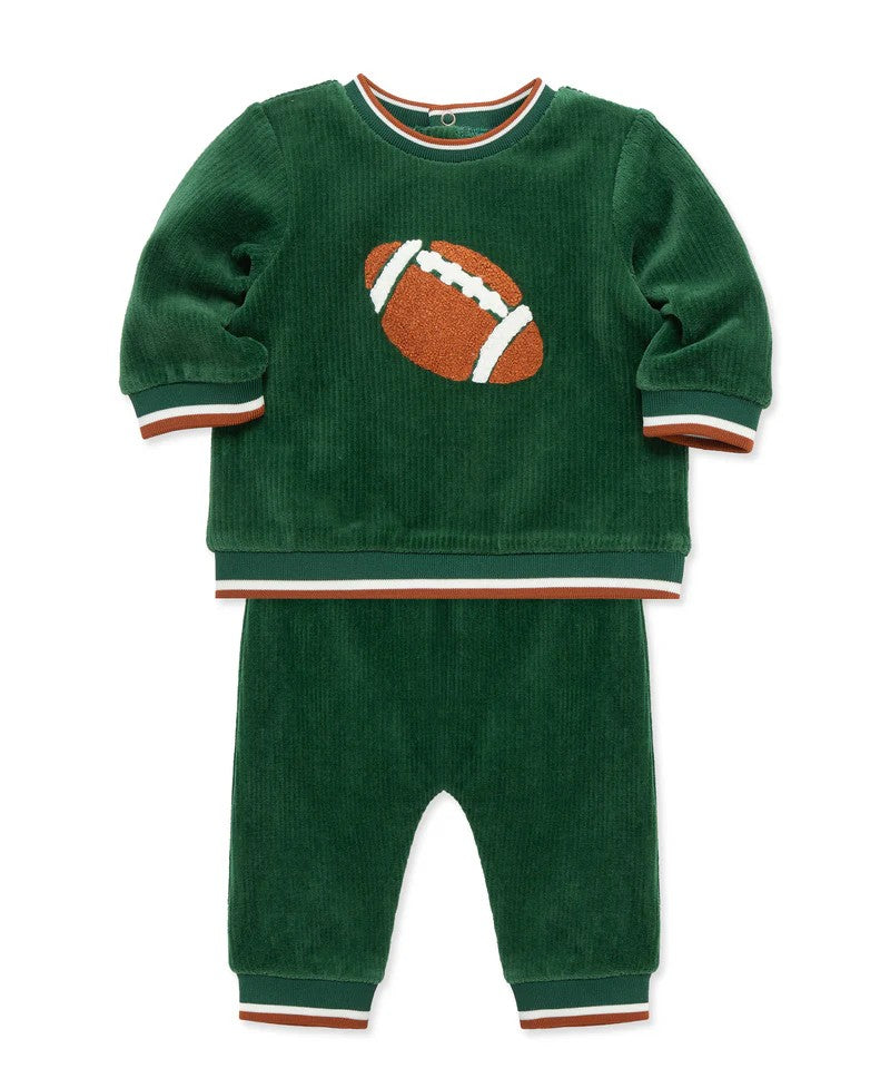 LITTLE ME Football Velour Jogger Set25-16631