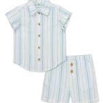 Striped Gauze Short Set 16134