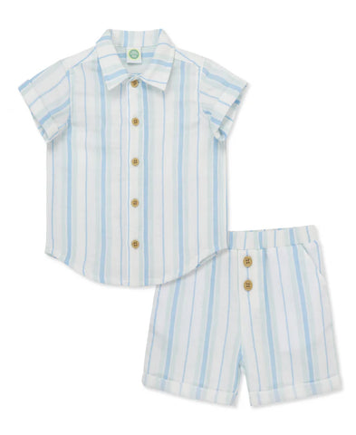 Striped Gauze Short Set 16134