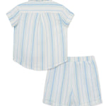 Striped Gauze Short Set 16134
