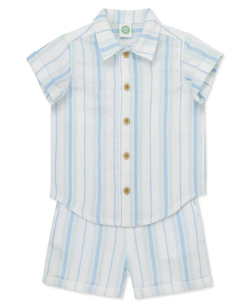 Striped Gauze Short Set 16134