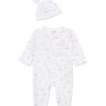 Pink Bunny Footie & Hat 15829