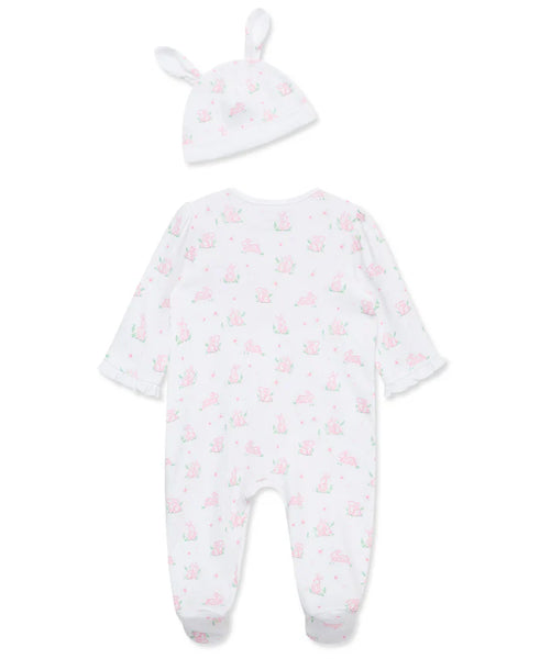 Pink Bunny Footie & Hat 15829