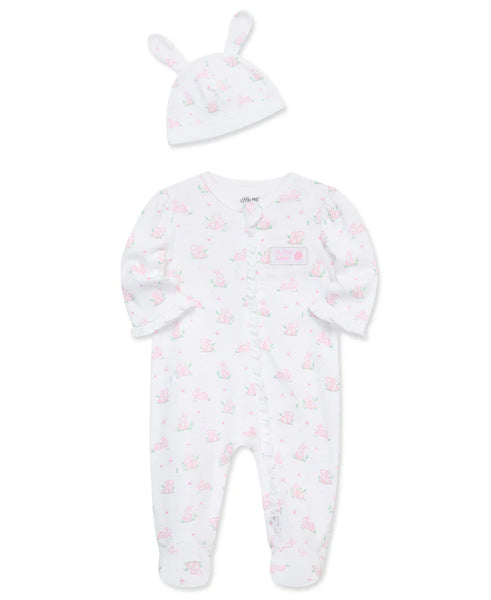 Pink Bunny Footie & Hat 15829