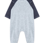 LITTLE ME Train Velour Zip Footie 25-16615
