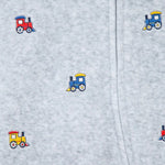 LITTLE ME Train Velour Zip Footie 25-16615