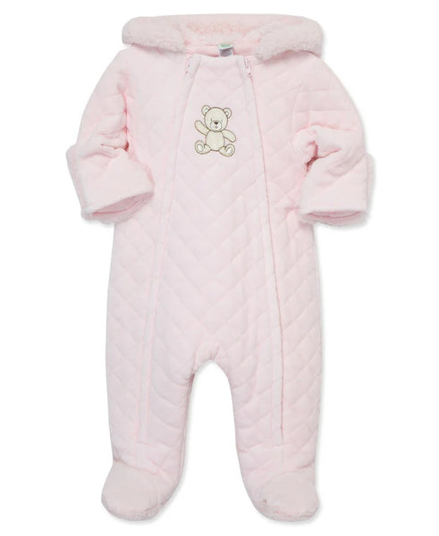 LITTLE ME Pink Bear Quilted Pram 25-16643