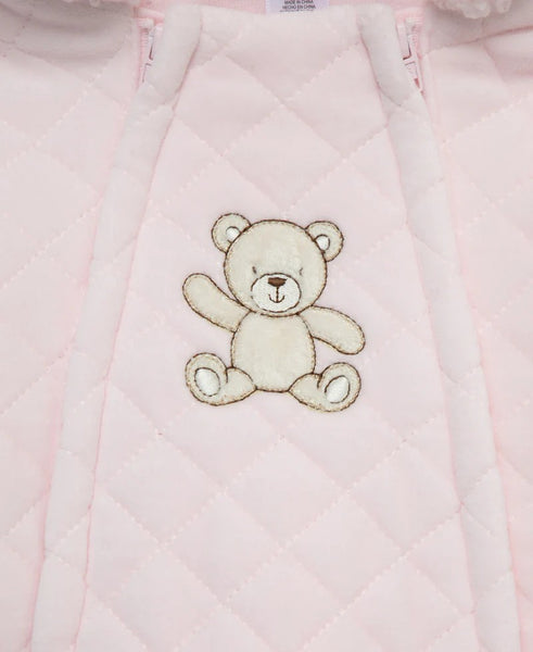 LITTLE ME Pink Bear Quilted Pram 25-16643
