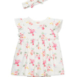 Roses Bodysuit Dress & Headband Set 15955