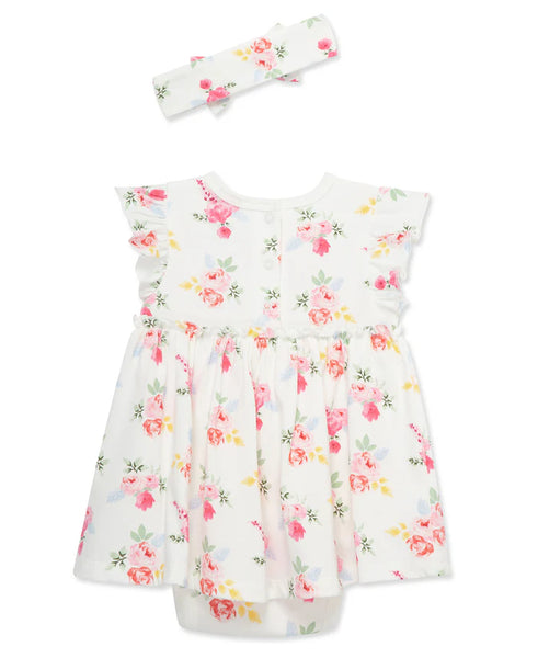 Roses Bodysuit Dress & Headband Set 15955