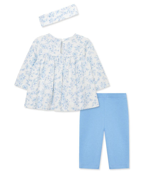 Blue Floral Infant Tunic Set 25-16271