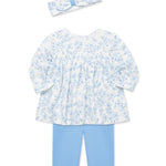 Blue Floral Infant Tunic Set 25-16271