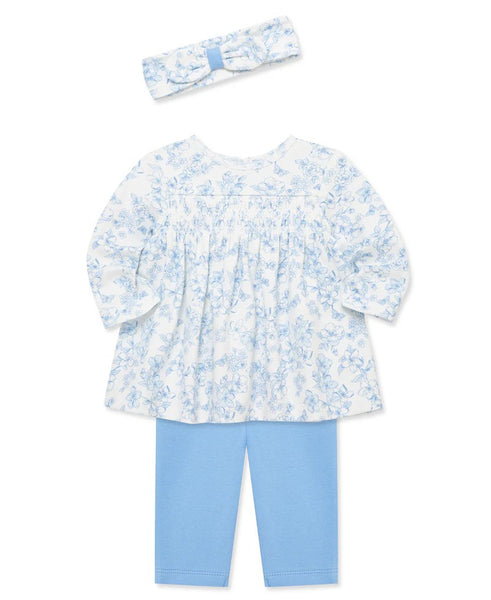 Blue Floral Infant Tunic Set 25-16271