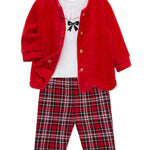 LITTLE ME Bows 3 Piece Cardigan Set25-16753