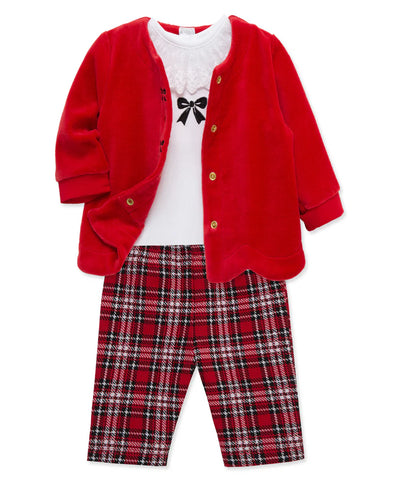 LITTLE ME Bows 3 Piece Cardigan Set25-16753