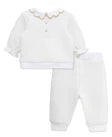LITTLE ME Bows White/Gold Pant Set25-16760