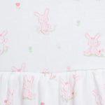 Little Me 3-piece set, 2 short-sleeved dresses with a diaper cover and a hairband, pink cotton bunny design for girls 15589