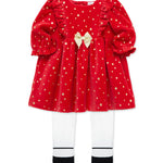 LITTLE ME Bows Shiny Red Dress Set25-16759