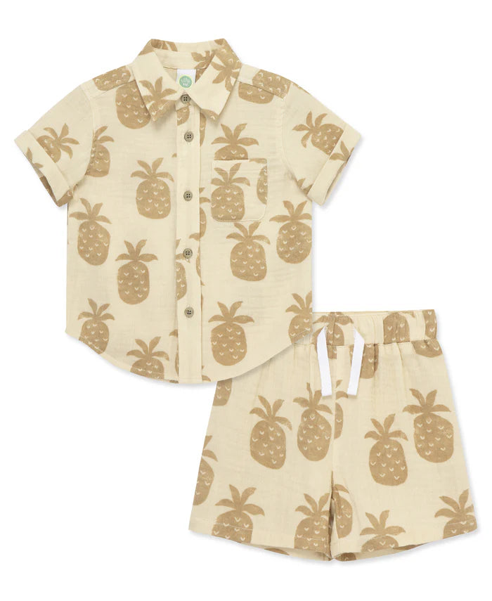 Pineapple Woven Short Set (12M-4T)