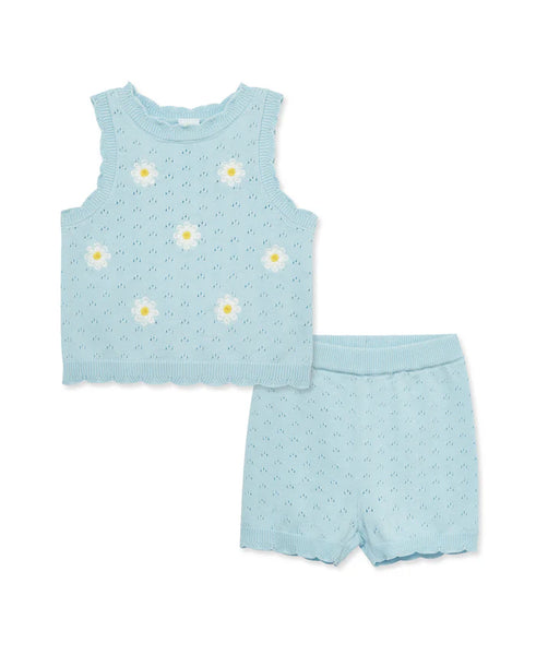 Daisy Pointelle Knit Short Set (12M-4T) 16101