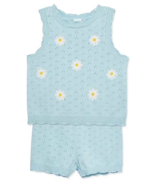 Daisy Pointelle Knit Short Set (12M-4T) 16101