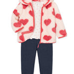 Heart 3-Piece Toddler Sherpa Jacket Set 25-16437