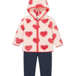 Heart 3-Piece Toddler Sherpa Jacket Set 25-16437