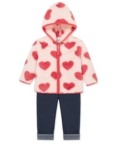Heart 3-Piece Toddler Sherpa Jacket Set 25-16437
