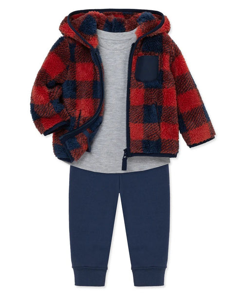 Check 3-Piece Sherpa Set 25-16444