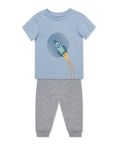 Little Me Boy's Space Pants Set 3Pcs Grey/Blue 17329