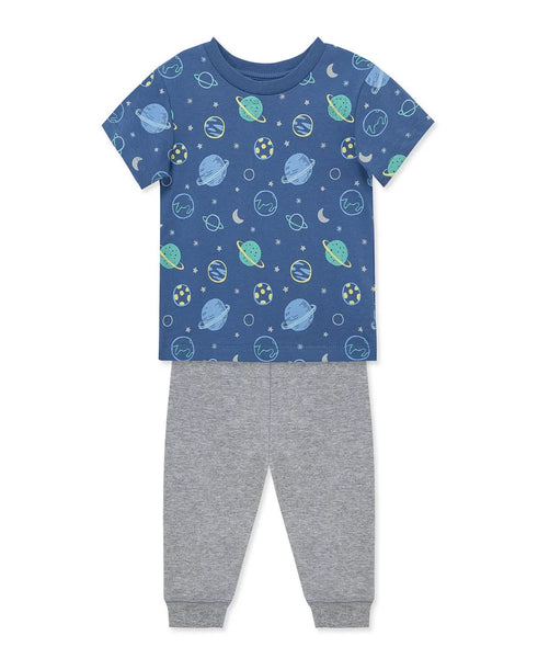 Little Me Boy's Space Pants Set 3Pcs Grey/Blue 17329