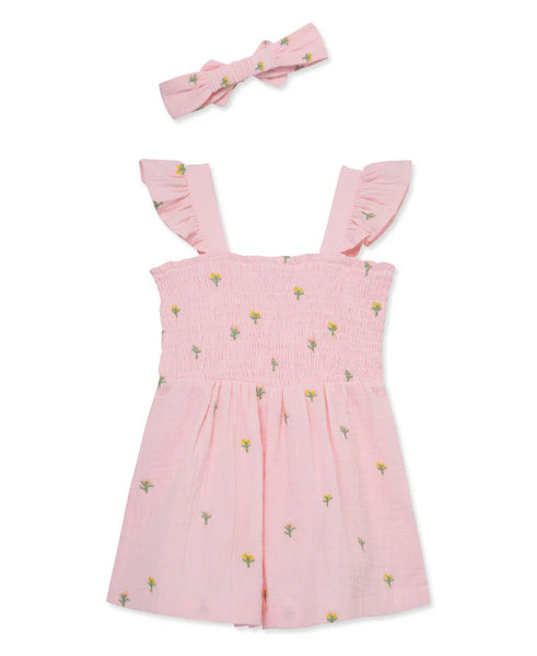 Floral Sciffli Woven Romper & Headband (12M-4T) 16066