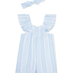 Stripe Woven Romper & Headband (12M-4T) 16068