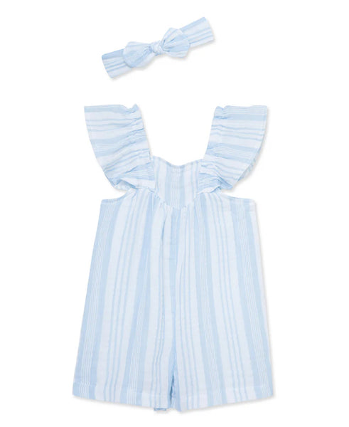 Stripe Woven Romper & Headband (12M-4T) 16068