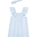 Stripe Woven Romper & Headband (12M-4T) 16068