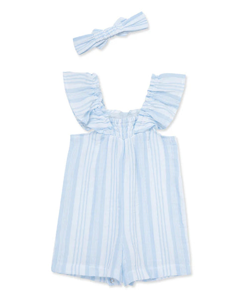 Stripe Woven Romper & Headband (12M-4T) 16068
