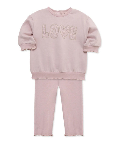 Violet "LOVE" Sweatshirt Set  25-16652