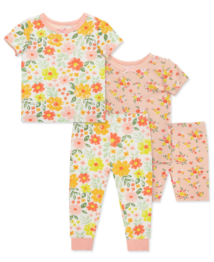 Floral 4-Piece Pajama Set (12M-4T) 615576