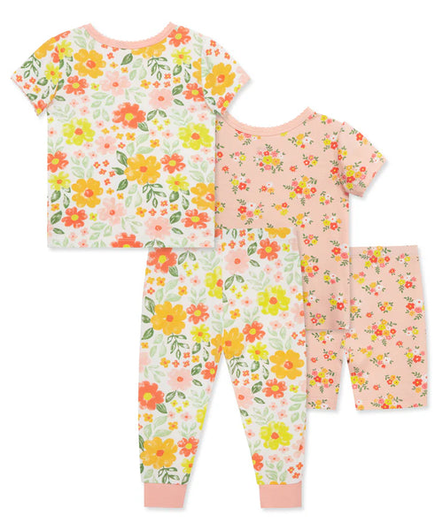Floral 4-Piece Pajama Set (12M-4T) 615576