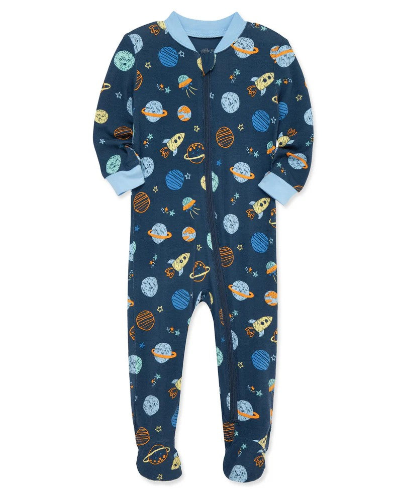 Space Zip Front Footie Pajama 25-616295