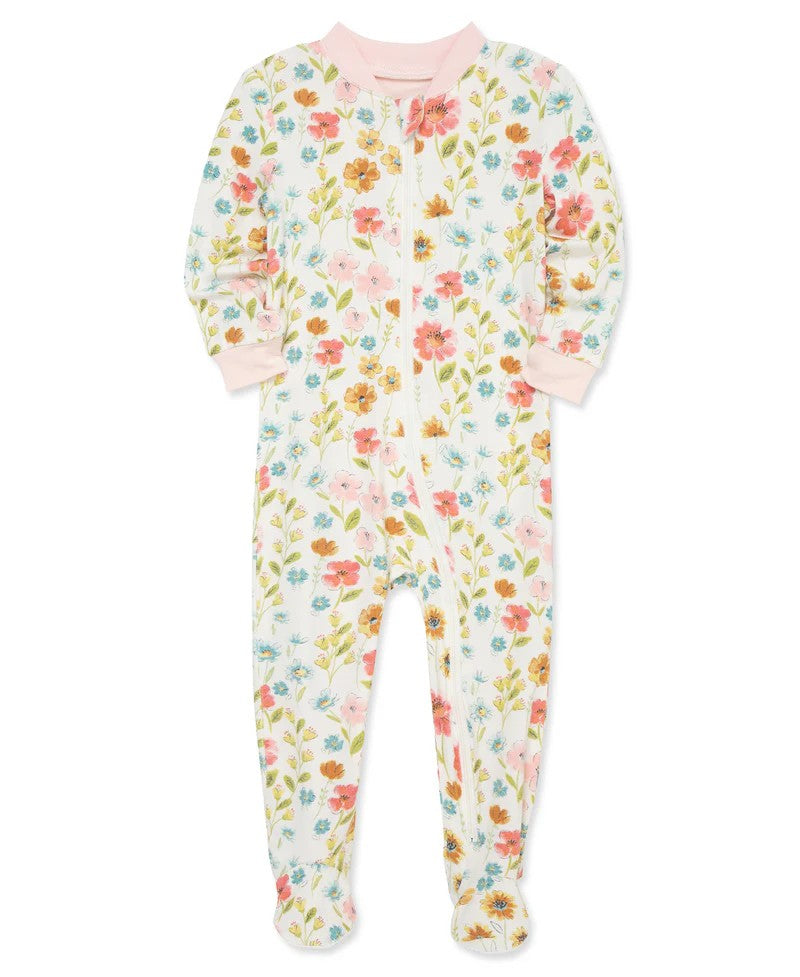 Floral Zip Front Footie Pajama 25-616299