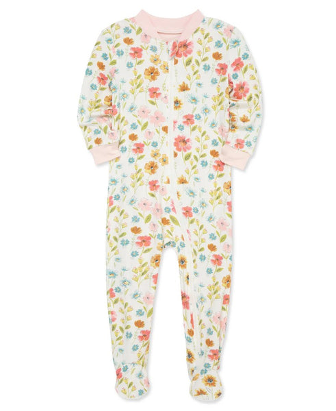Floral Zip Front Footie Pajama 25-616299