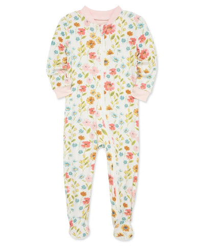 Floral Zip Front Footie Pajama 25-616299