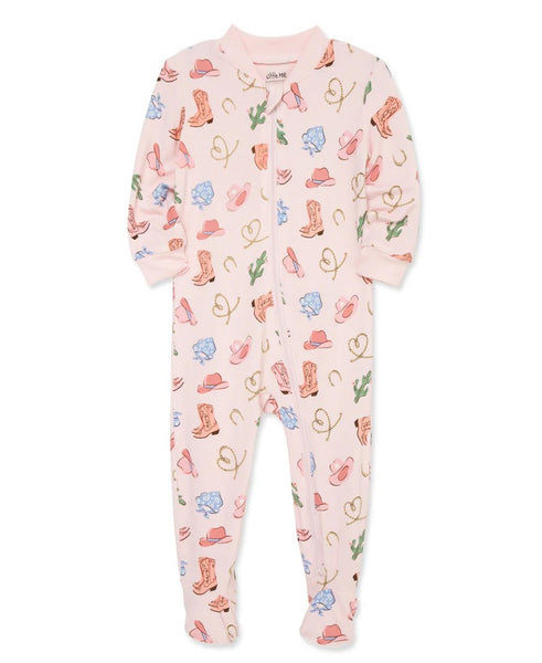 Cowgirl Zip Front Footie Pajama 25-616301
