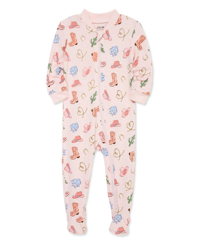 Cowgirl Zip Front Footie Pajama 25-616301