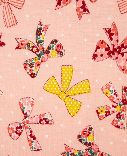 Bow Zip Front Footie Pajama 25-616302