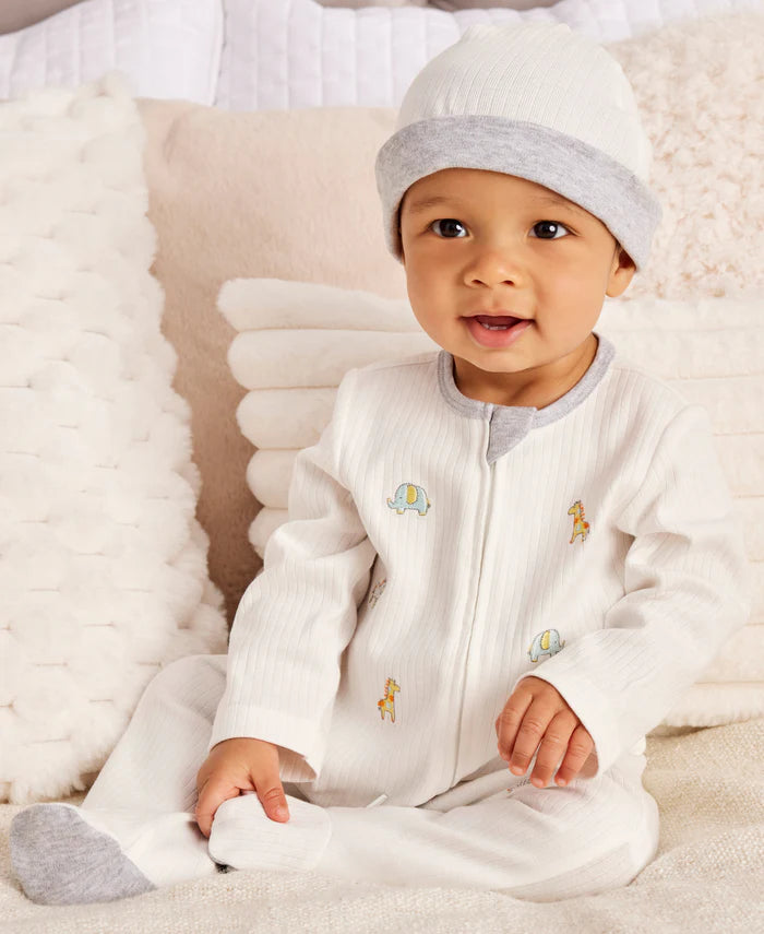 Safari 2-Way-Zip Footed One-Piece & Hat 15470