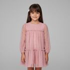 Girls Pink Heart Tulle Dress 25-4919